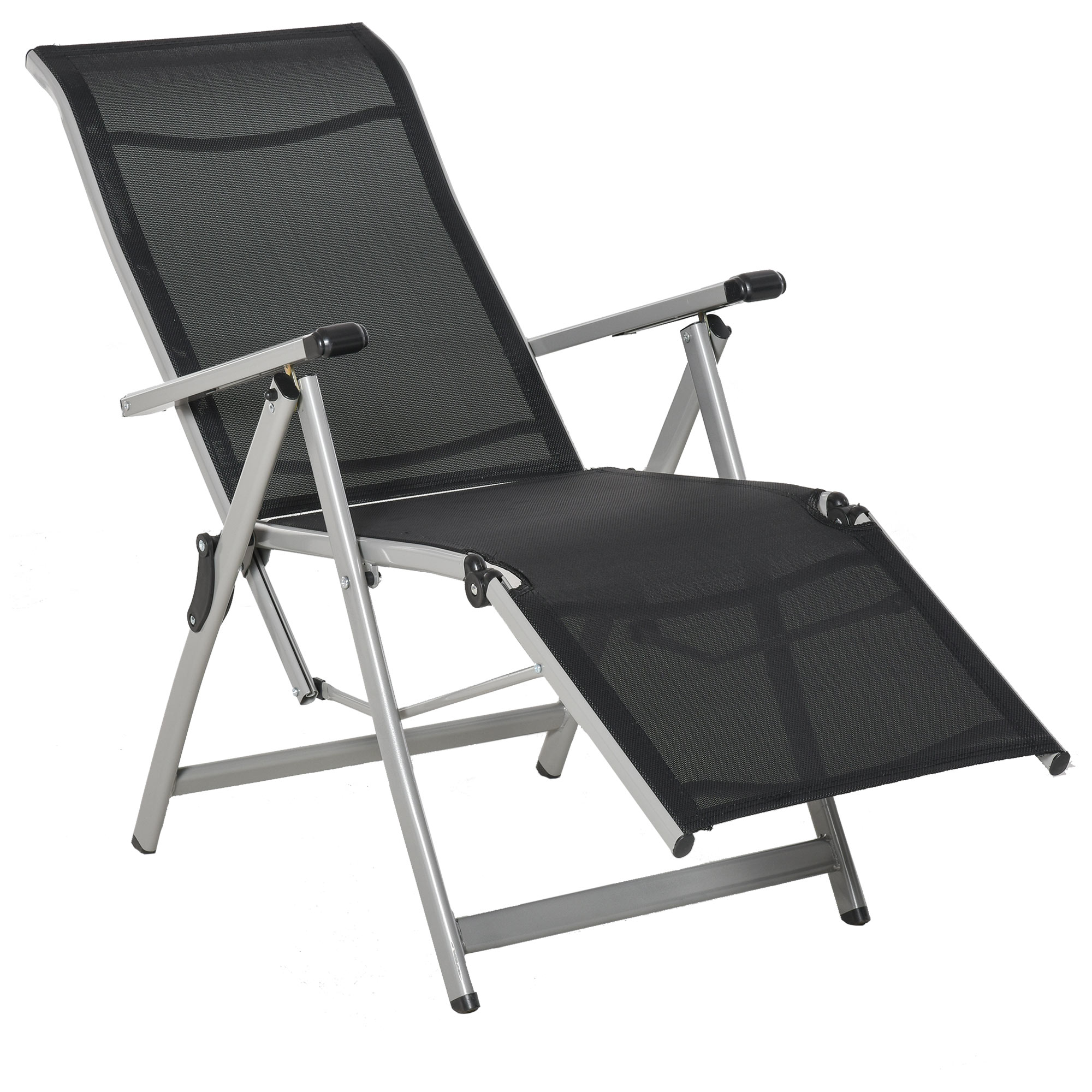 Outsunny Sun Lounge Chair | Black/Grey