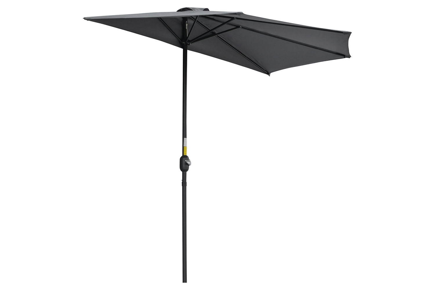 Outsunny 3 m Half Round Umbrella Parasol | Grey