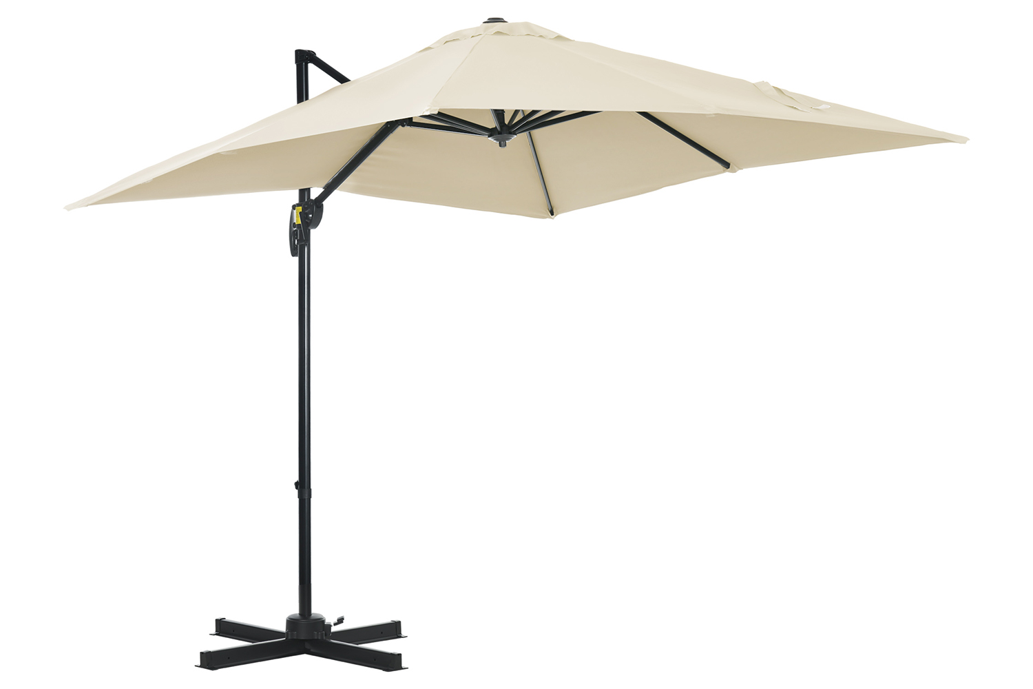 Outsunny 360° Rotation Parasol Umbrella | Cream White