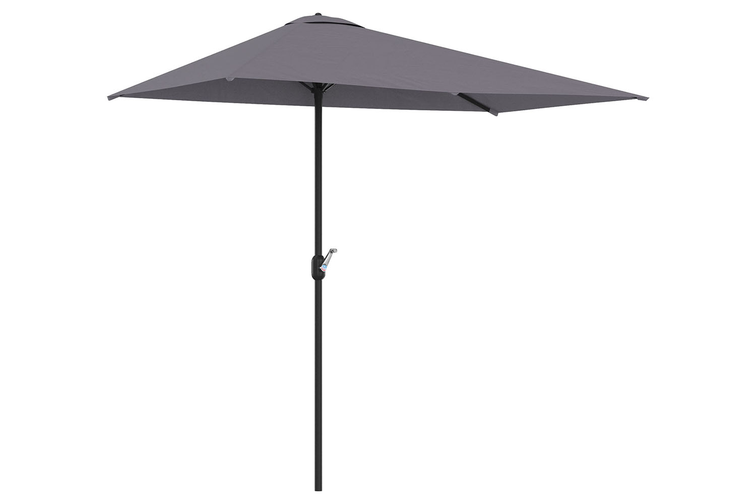 Outsunny Metal Sun Shade Half Garden Parasol Umbrella | Grey