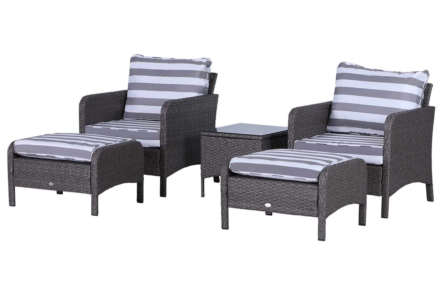 Outsunny Garden Furniture Set | Dark Grey/White