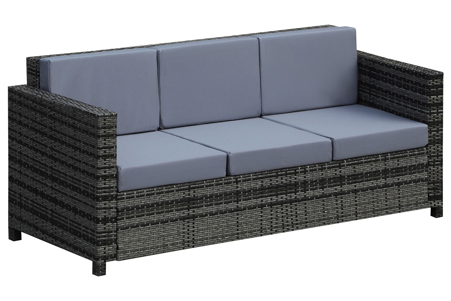 Outsunny 3 Seater Rattan Sofa | Mixed Grey