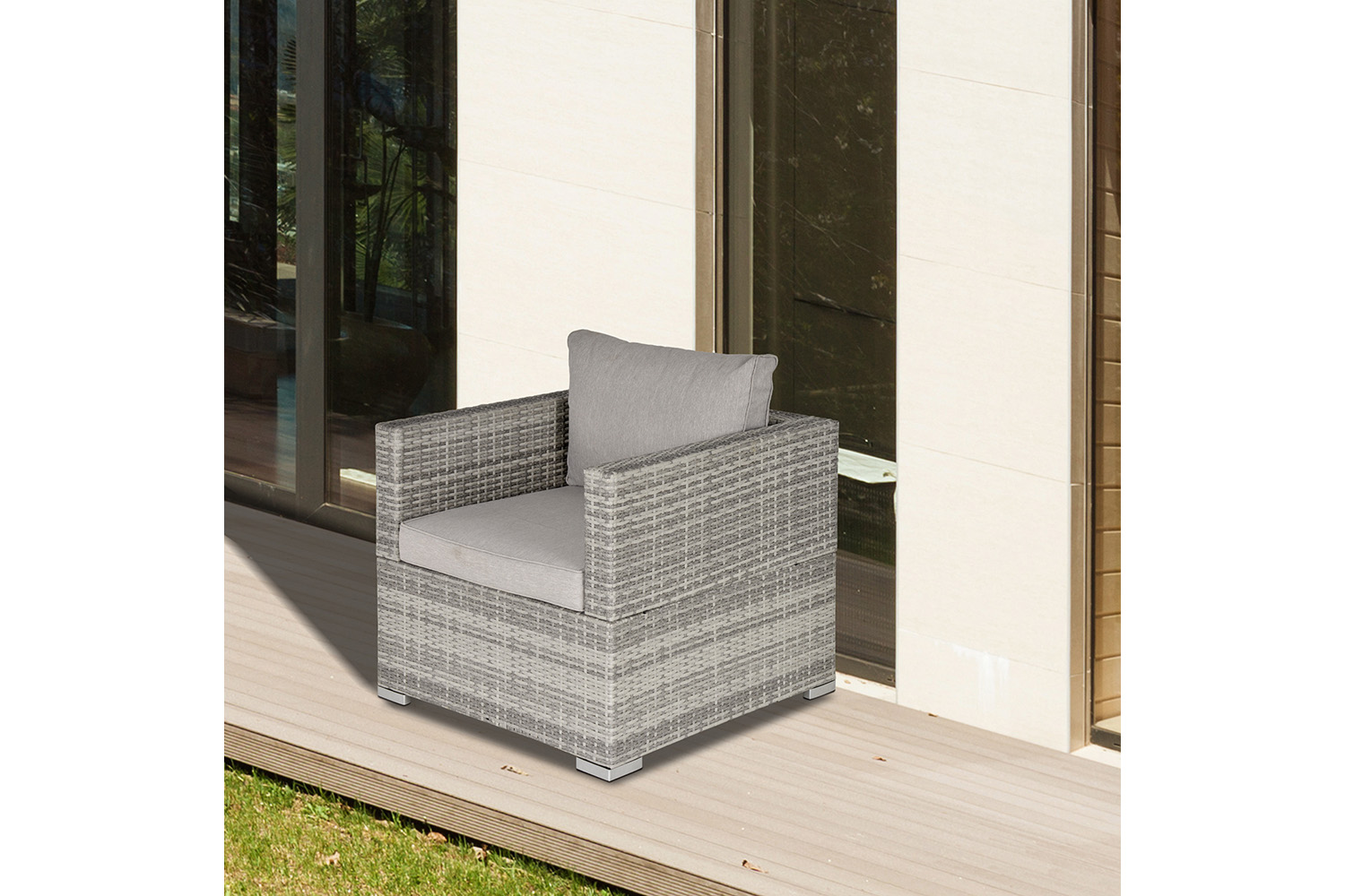 Outsunny Armchair | Rattan | Grey
