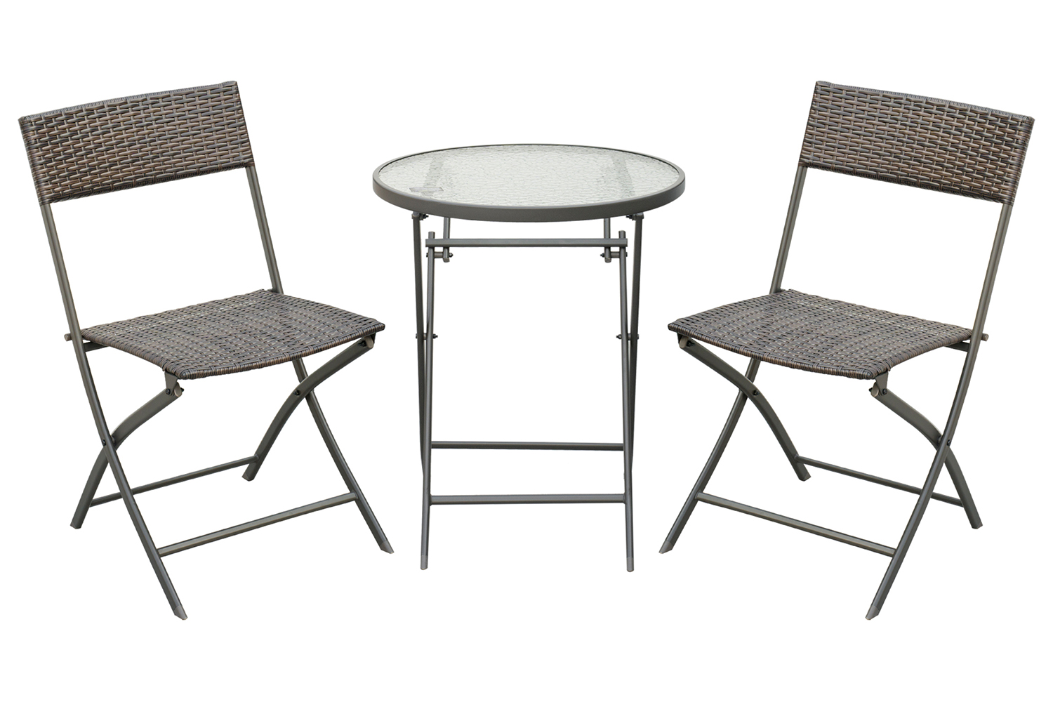 Outsunny Wicker Rattan Bistro Set | Brown | 3 Pieces