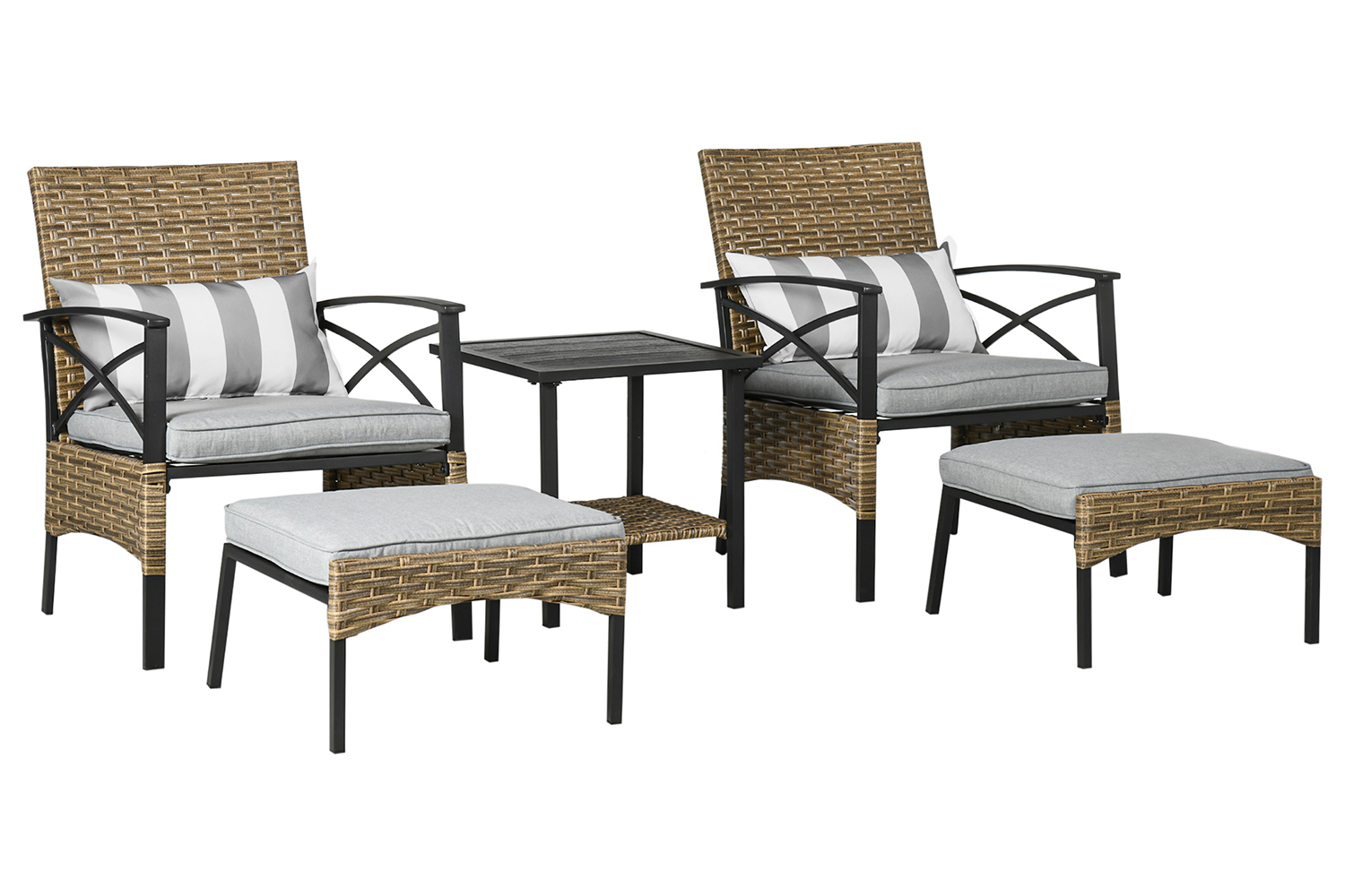 Outsunny Rattan Garden Furniture Set | Multi | 5 Pieces