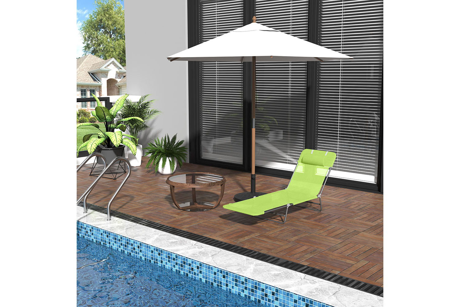 Outsunny Garden Lounger | Light Green