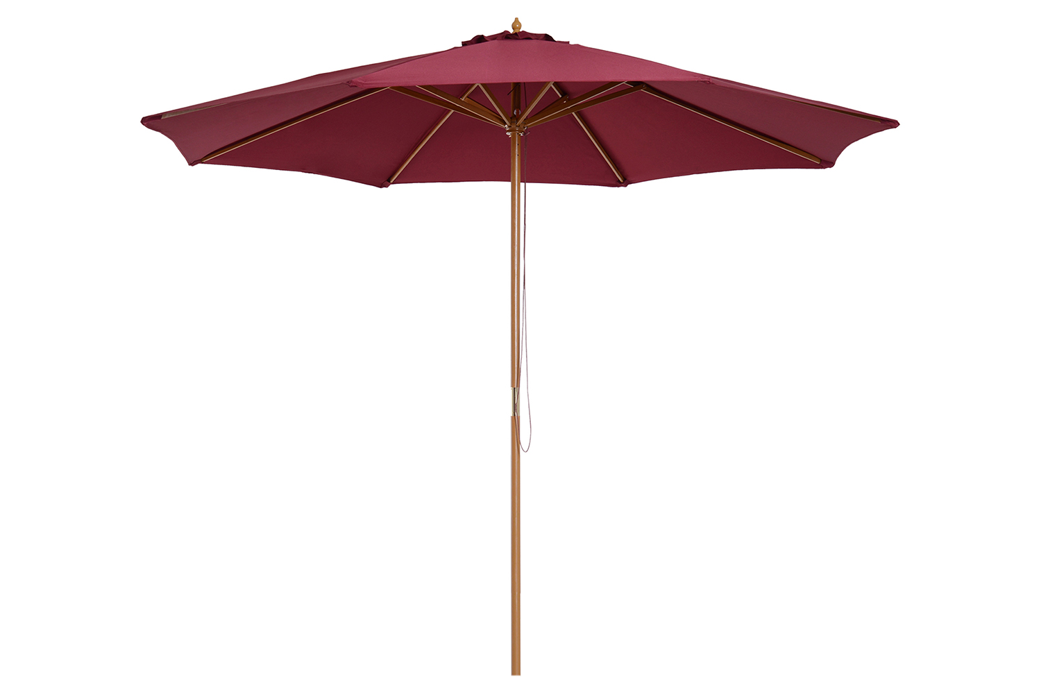 Outsunny 3m Sun Shade Patio Outdoor Umbrella | Wine Red