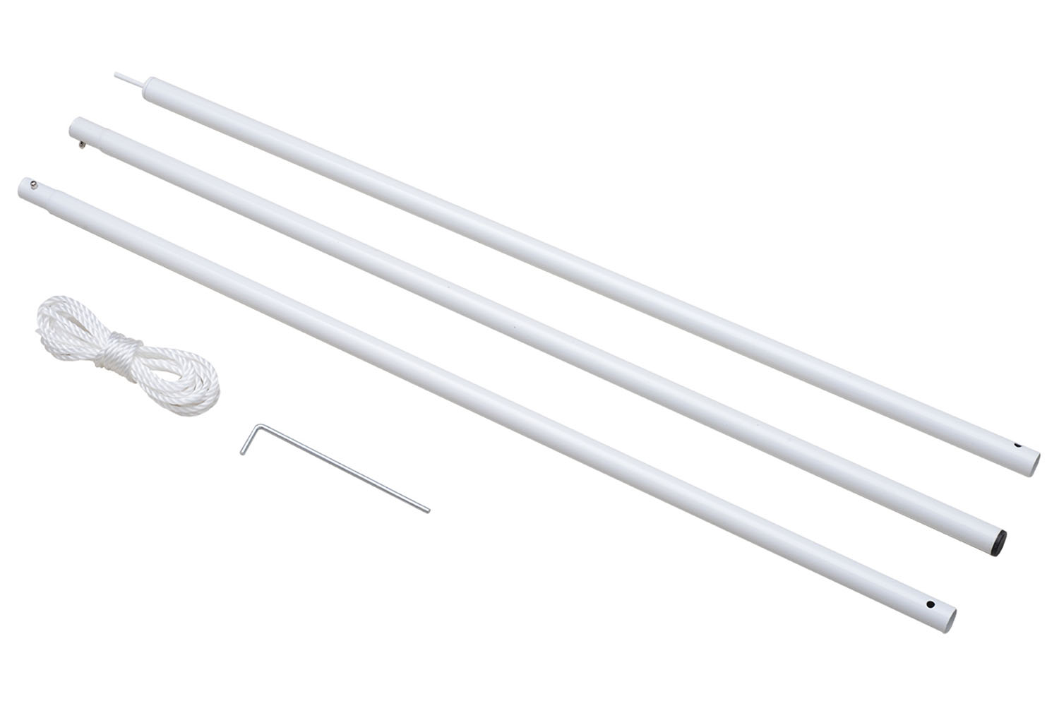 Outsunny Iron Awning Sail Shade Pole Kit | White