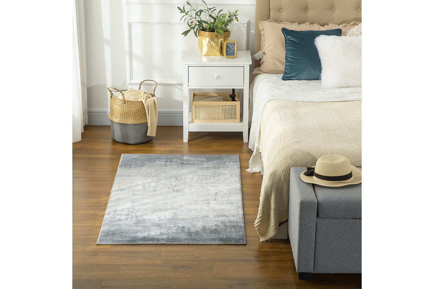 Homcom | Modern Render Large Area Rug | Grey | 80 x 150 cm