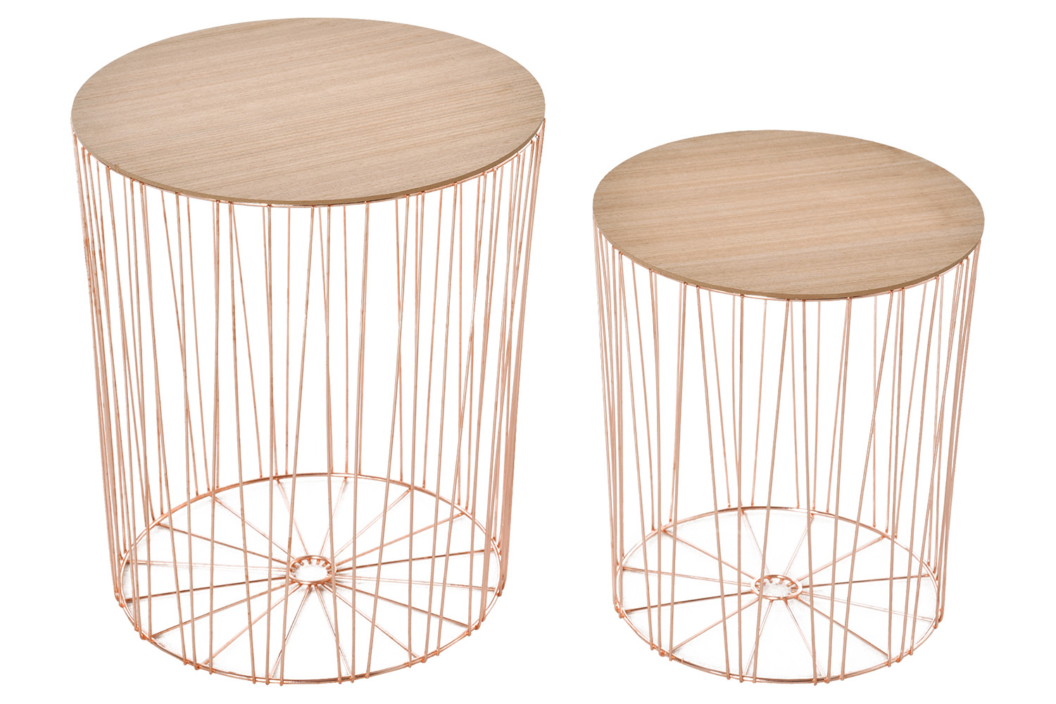 Homcom Metal Base Side Table | Rose Gold/Natural