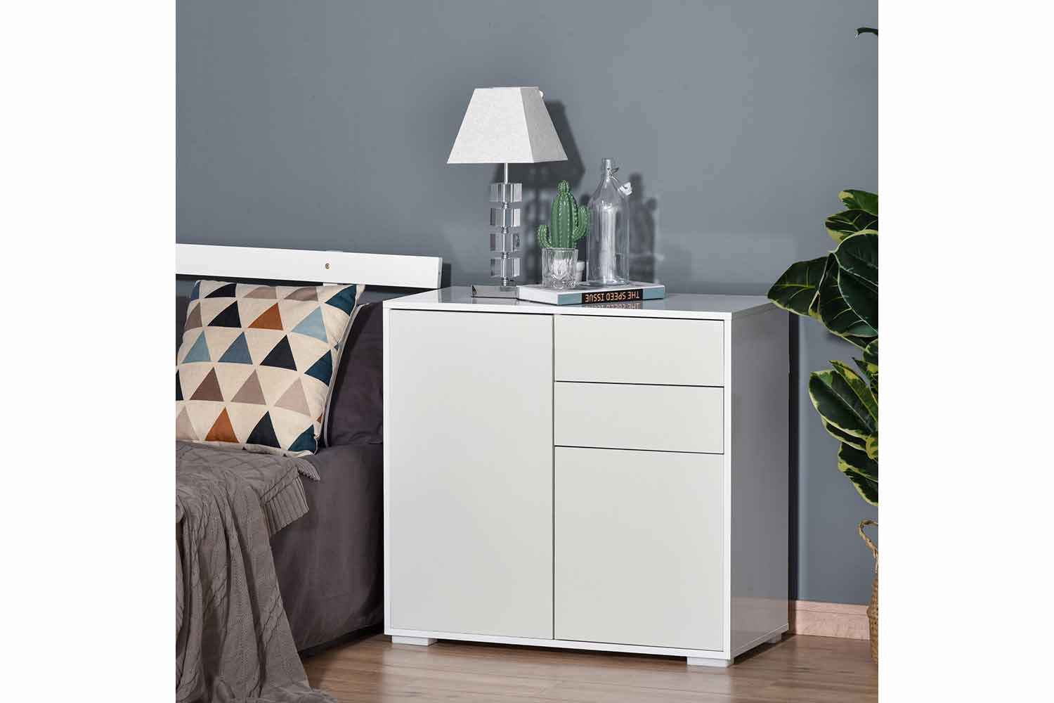 Homcom 2 Door Sideboard | 2 Drawers | White