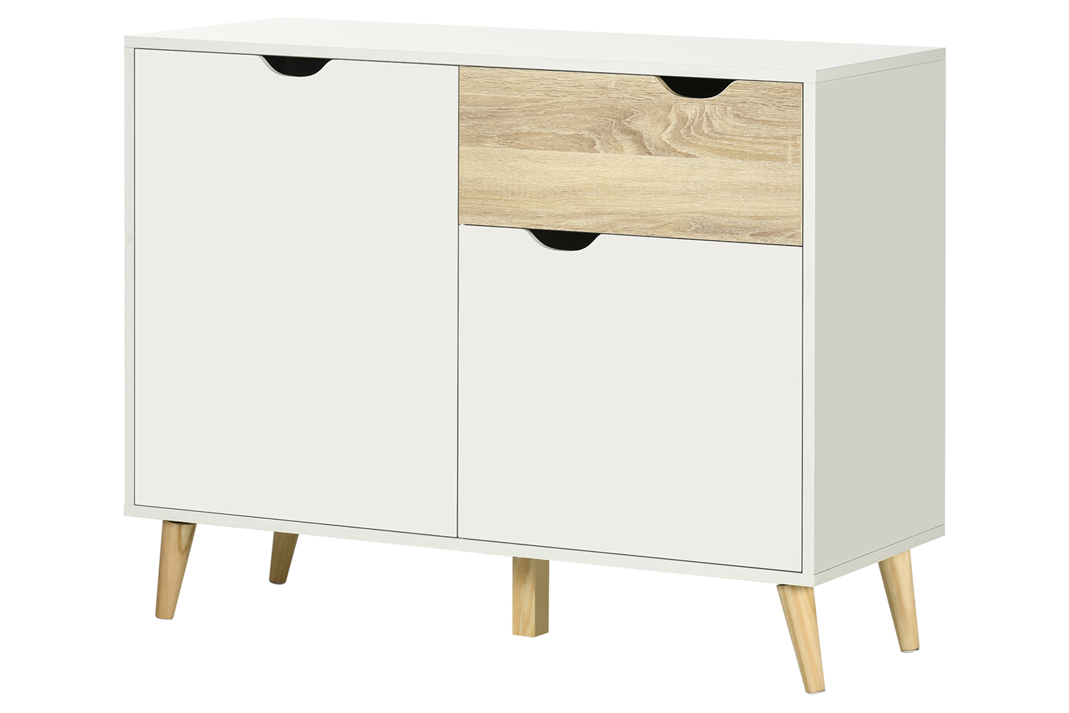Homcom 2 Doors Sideboard | Storage | White/Natural