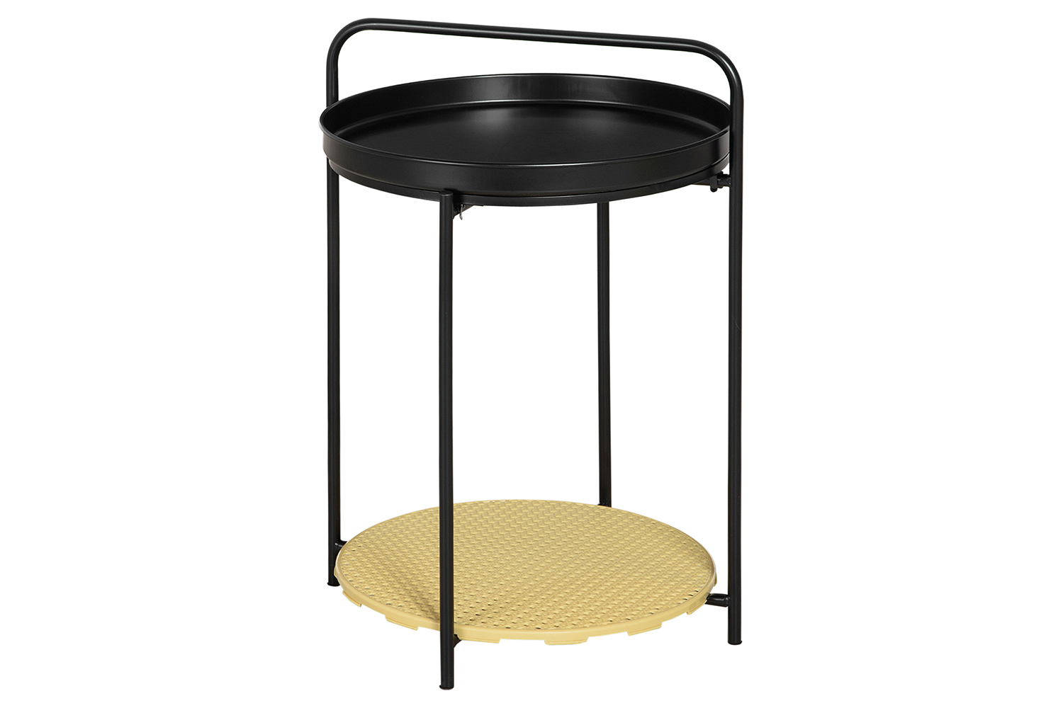 Homcom Round End Table with Detachable Tray | Black