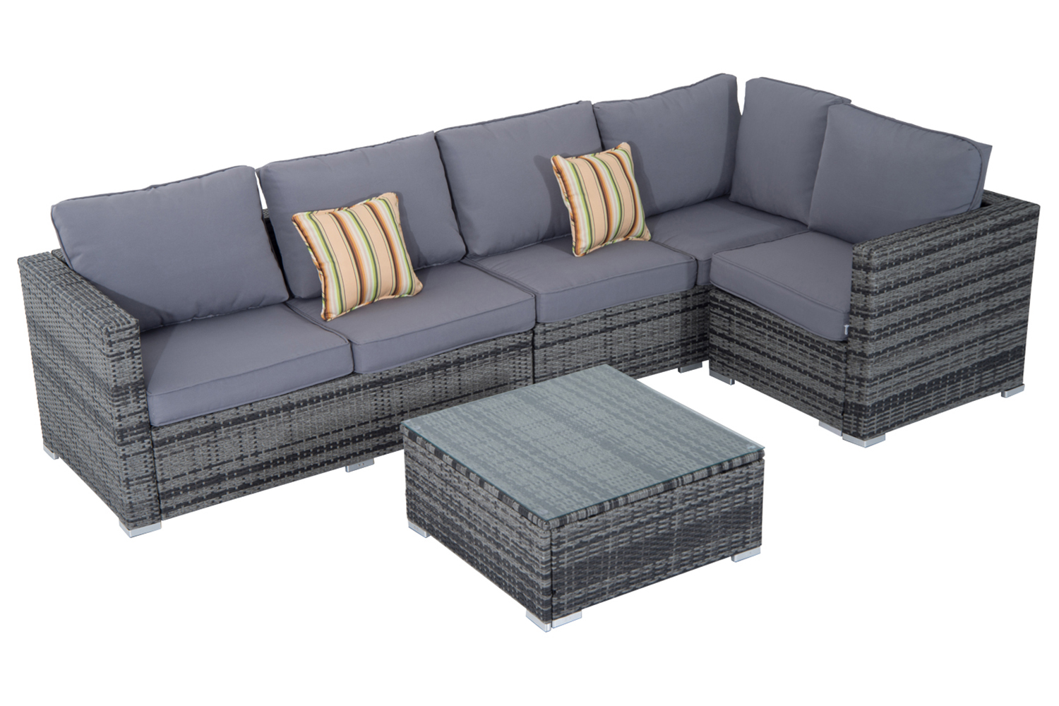 Outsunny Corner Sofas with Coffee Table | Grey