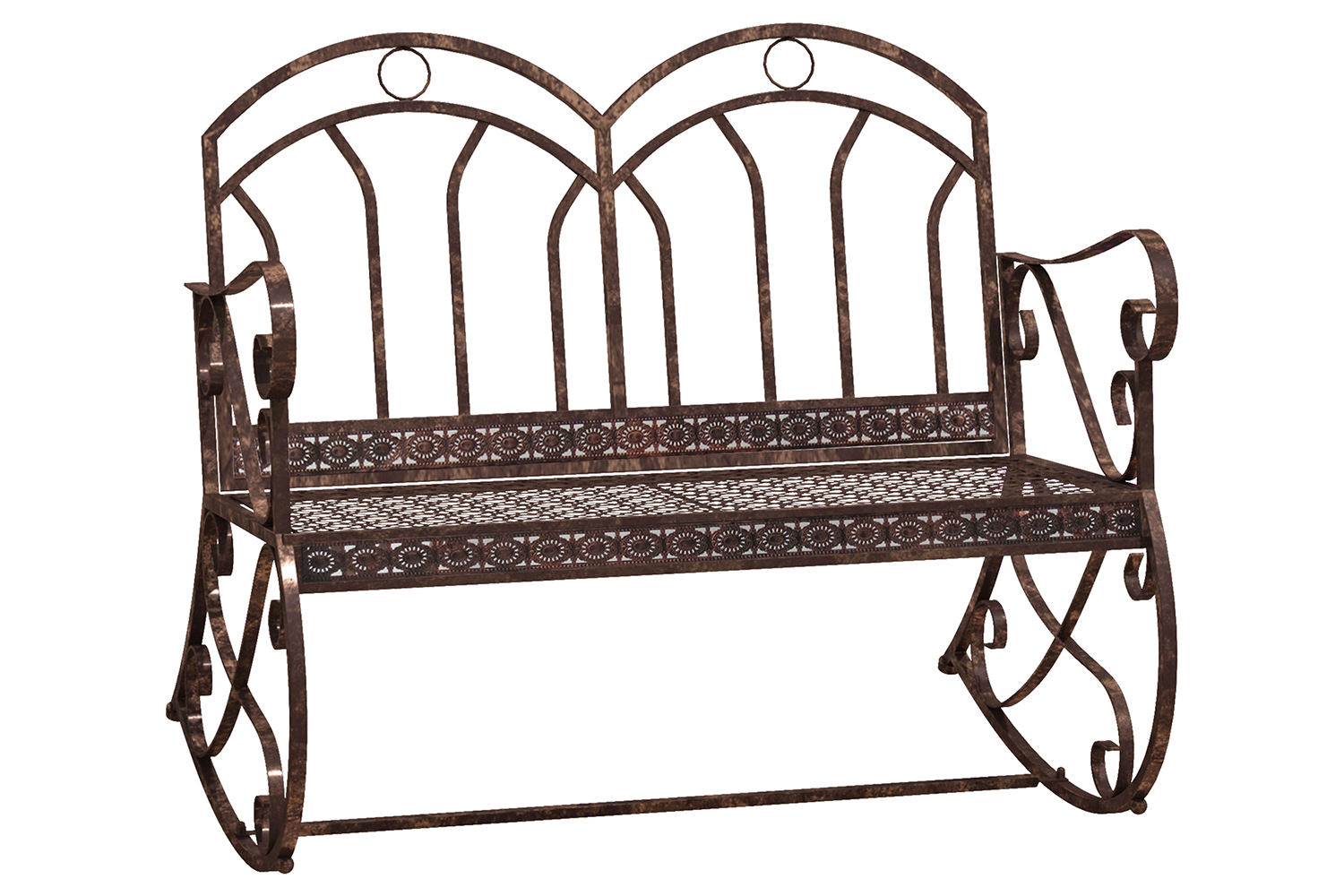 Outsunny Garden Metal Rocking Chair | Bronze Red