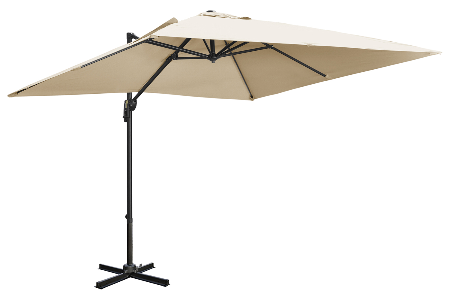 Outsunny Overhanging Cantilever Umbrella | Cream White