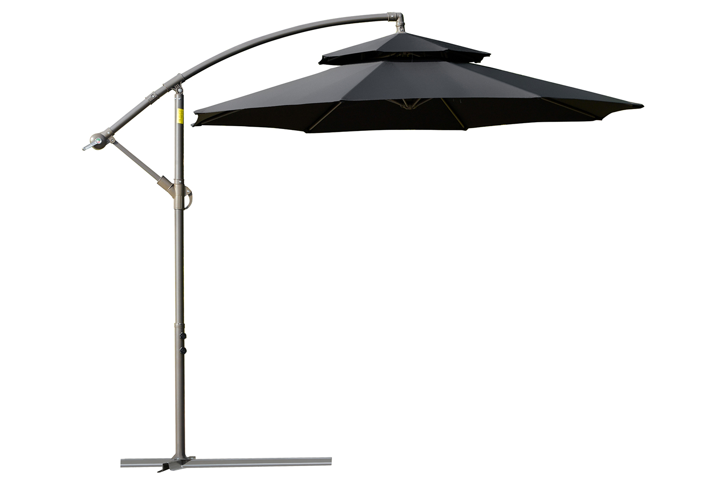 Outsunny 2.7m Banana Parasol Cantilever Umbrella | Black