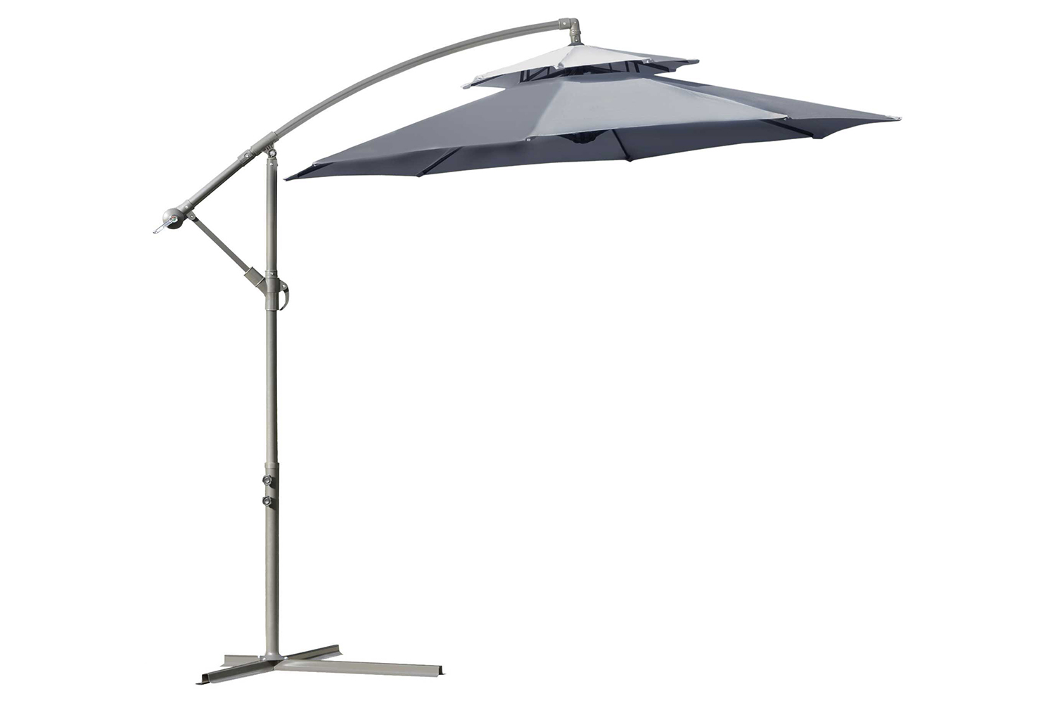 Outsunny 2.7m Garden Banana Parasol Cantilever Umbrella | Dark Grey