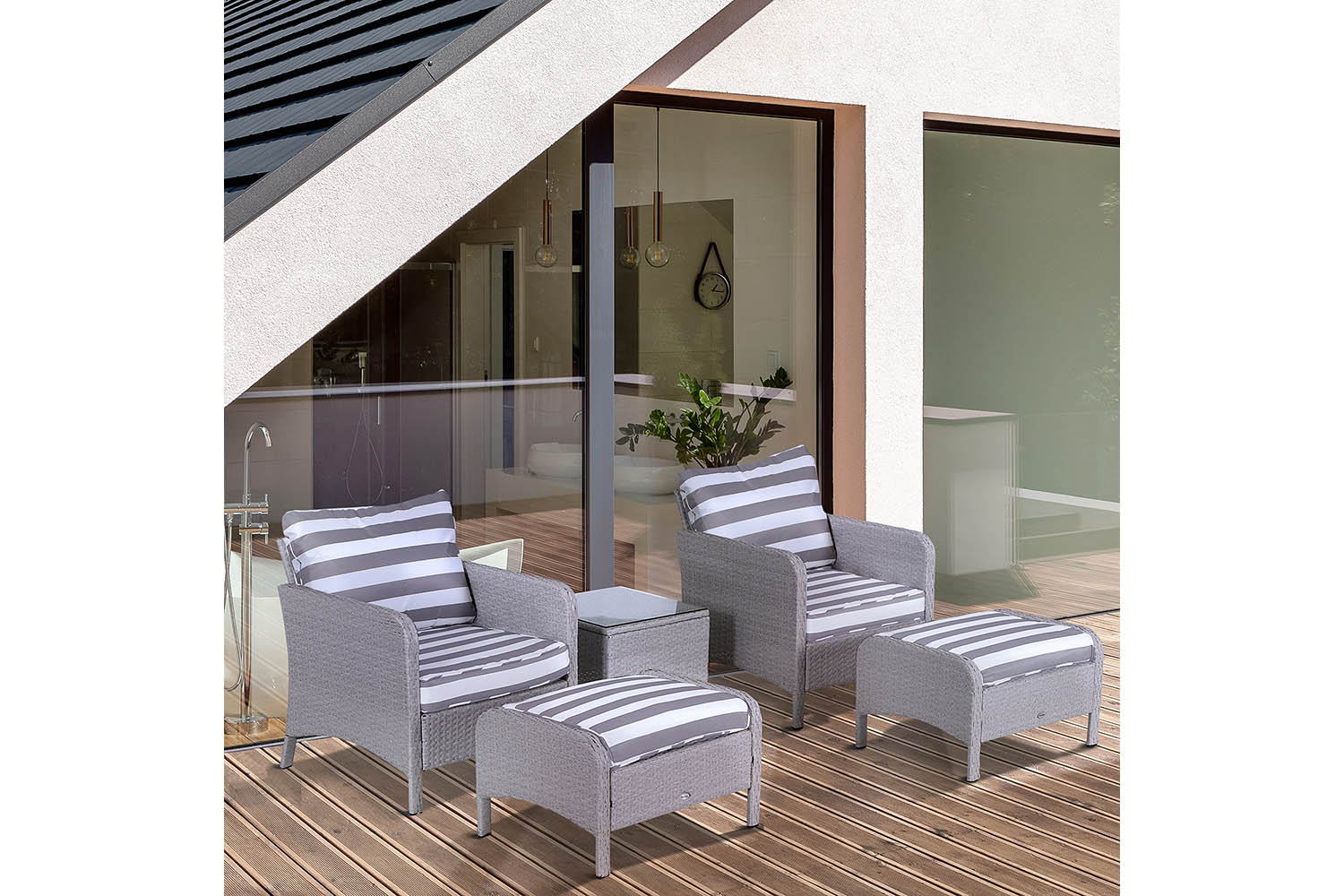 Outsunny Garden Furniture Set | Grey/White