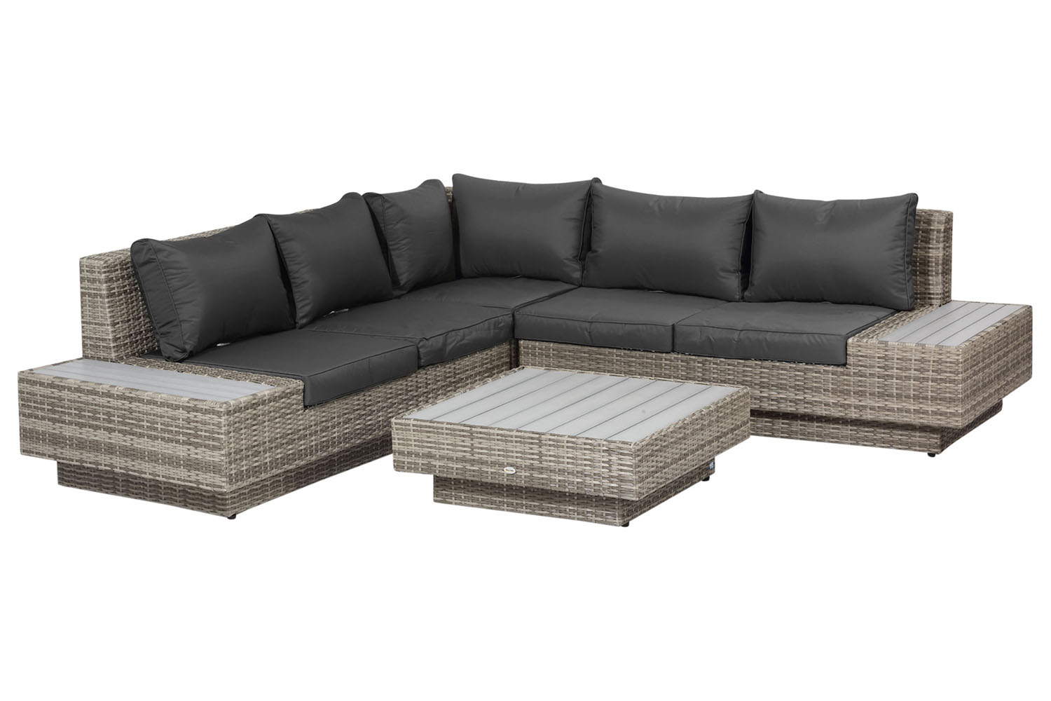 Outsunny Rattan Sofa and Coffee Table Set | Grey