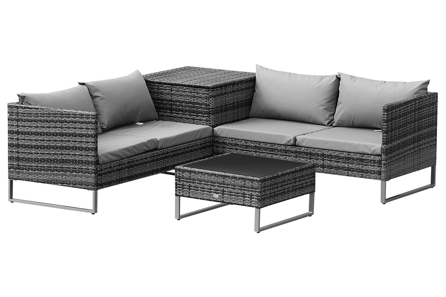 Outsunny Garden Rattan Sofa and Furniture Set | Mixed Grey