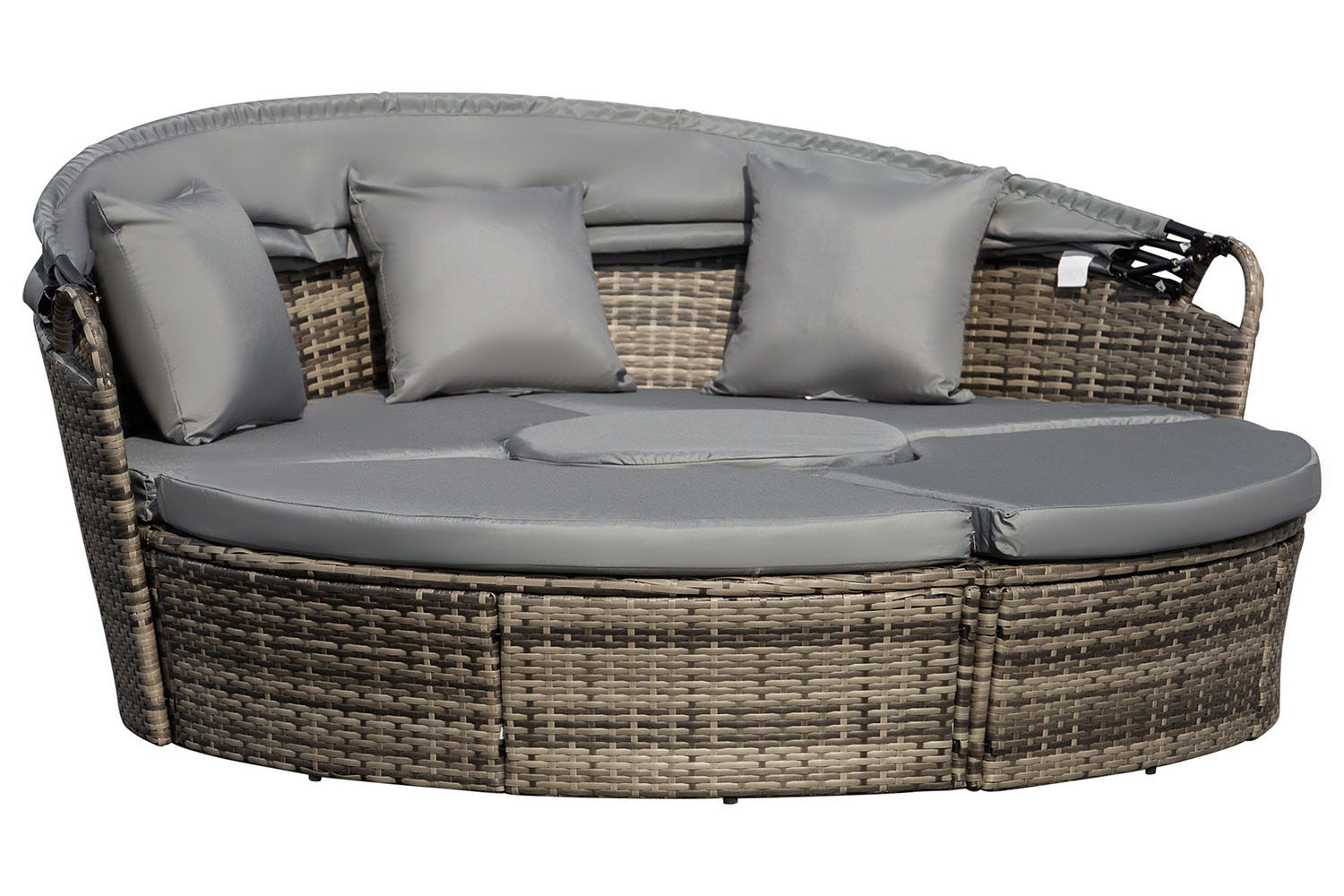 Outsunny Patio Round Daybed Furniture Set | Grey