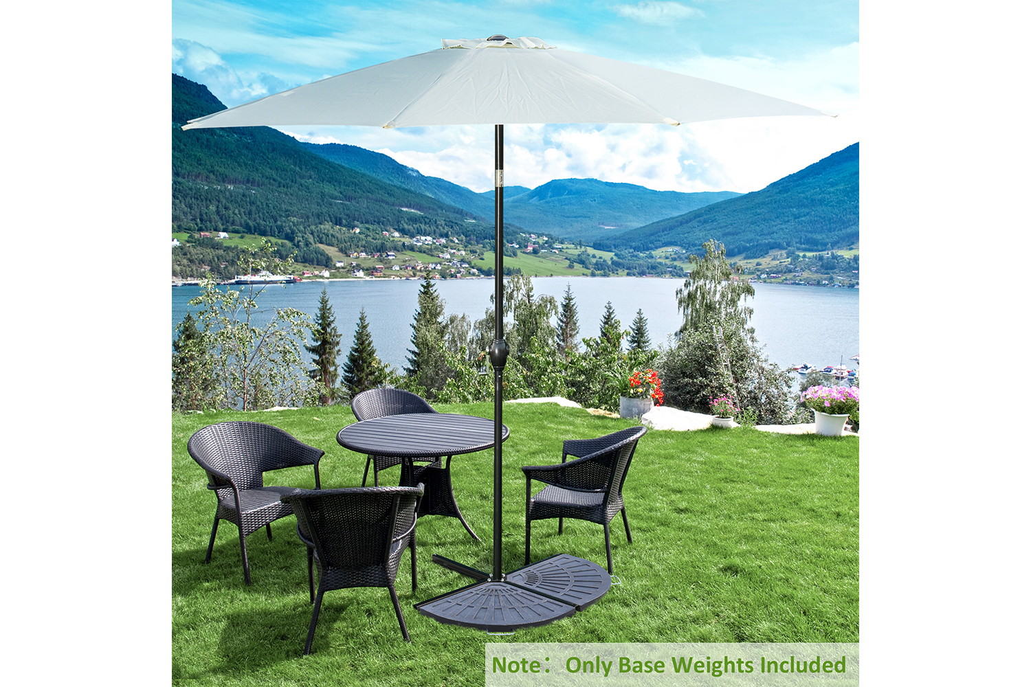 Outsunny Umbrella Patio Stand Holder | bronze | 2 Pieces