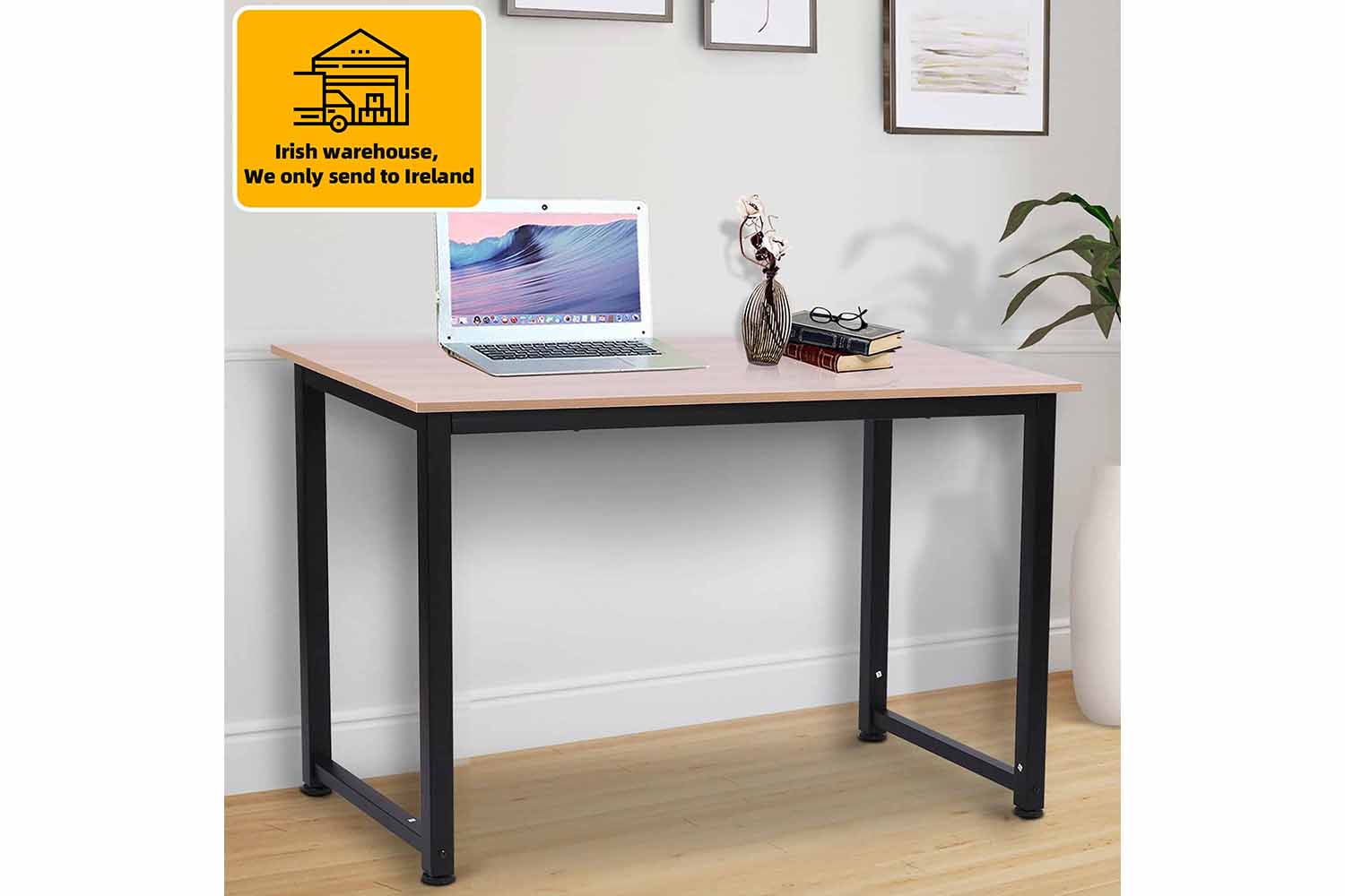 Homcom Computer Desk | Black/Oak
