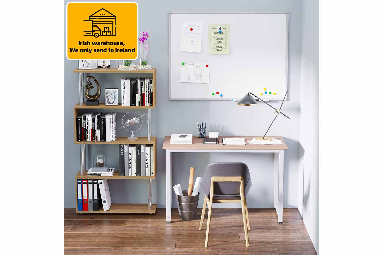 Homcom Computer Desk | Oak/White