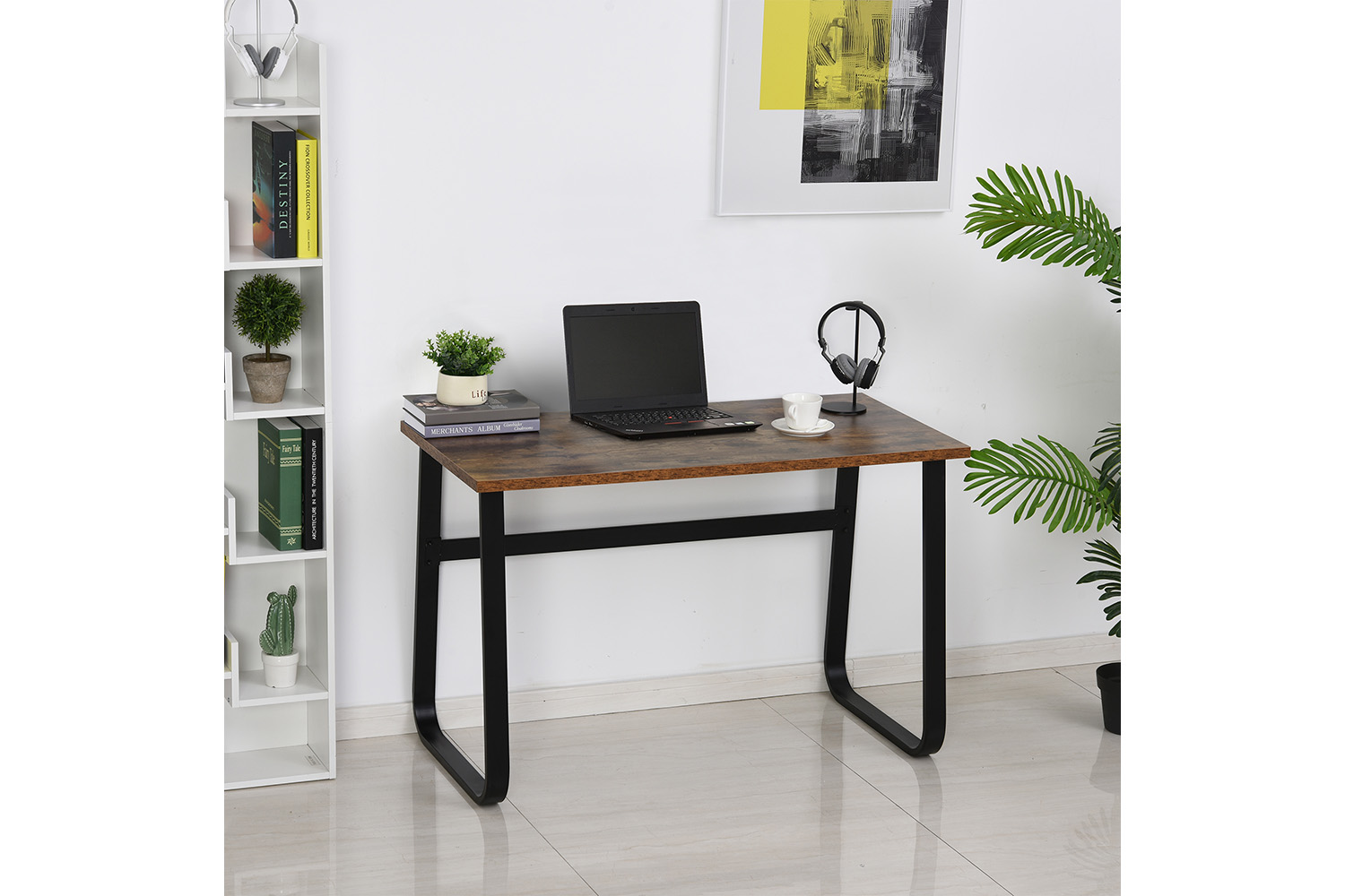 Homcom Industrial Writing Desk | Brown/Black