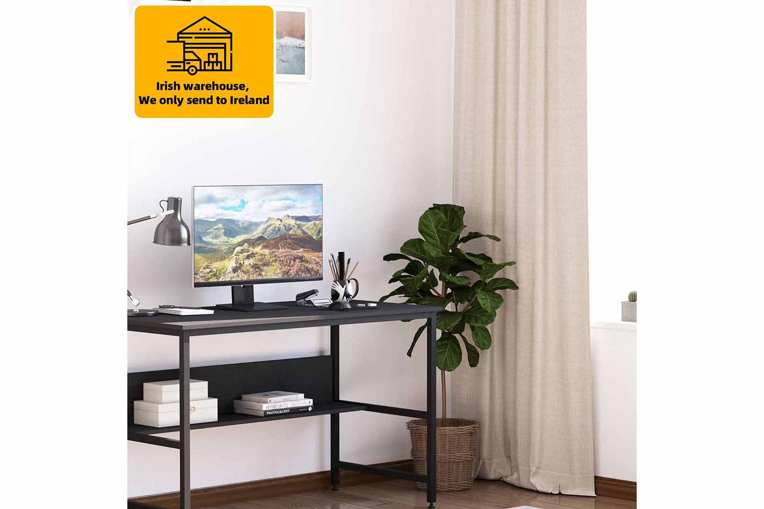 Homcom Rectangle Desk | Black