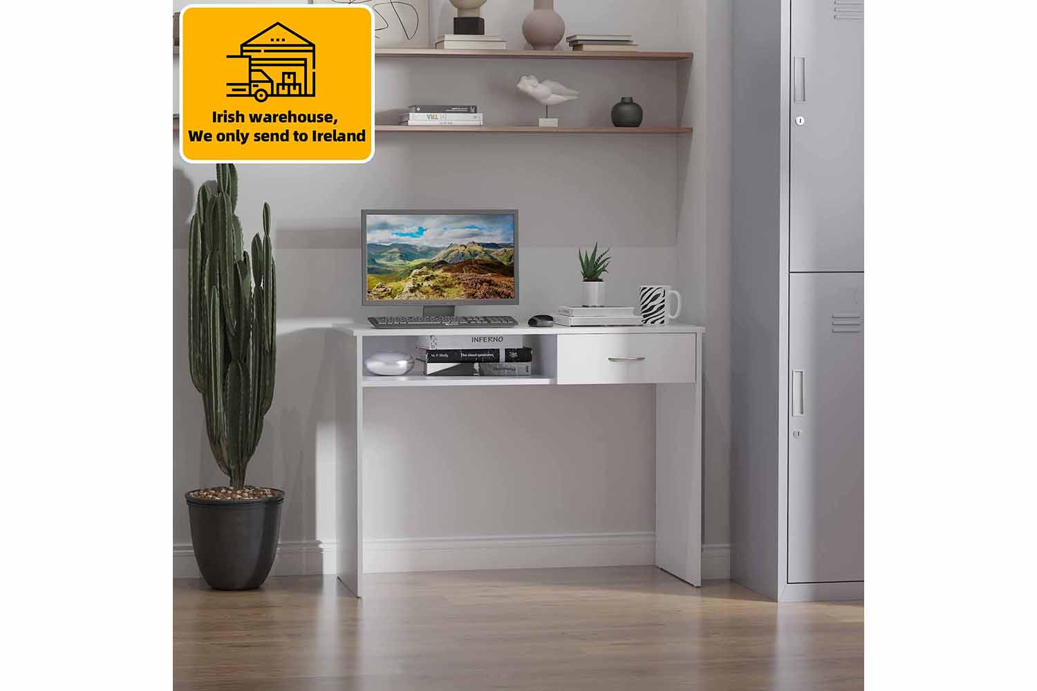 Homcom Office Desk with Drawer | White