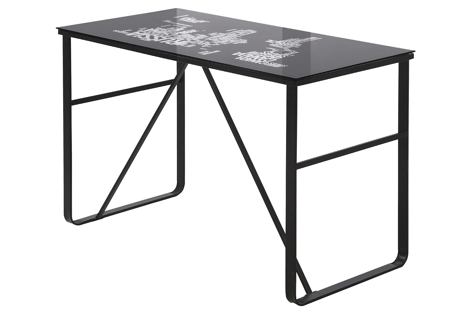 Homcom Study Desk with World Map Printing | Black
