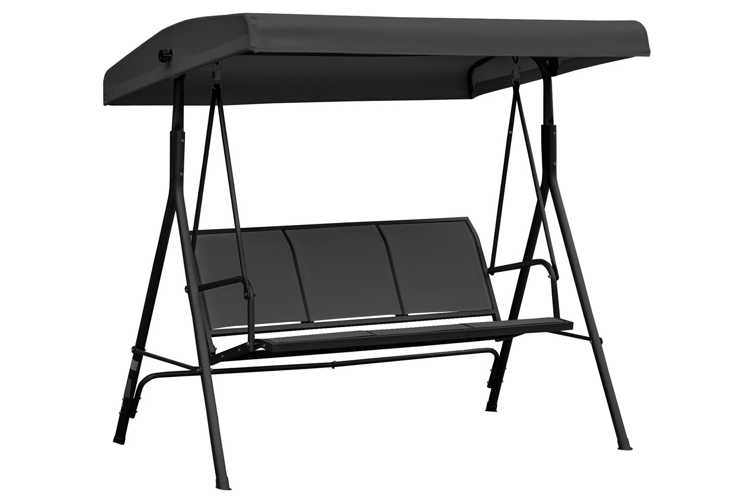 Outsunny 3 Seater Wing Chair with Canopy | Black