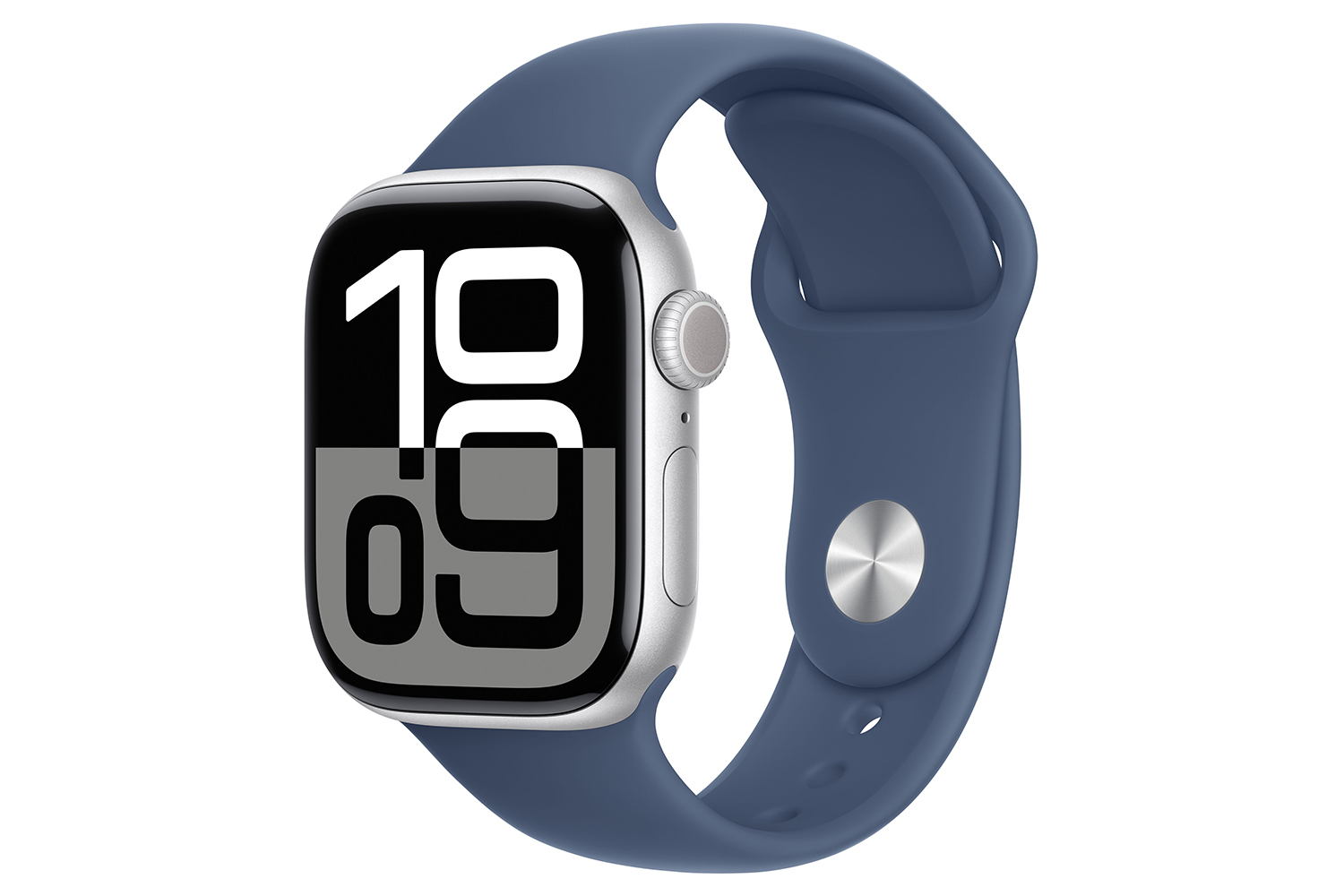 Apple Watch Series 10 GPS + Cellular | 42mm | Silver Aluminium Case with Denim Sport Band M/L