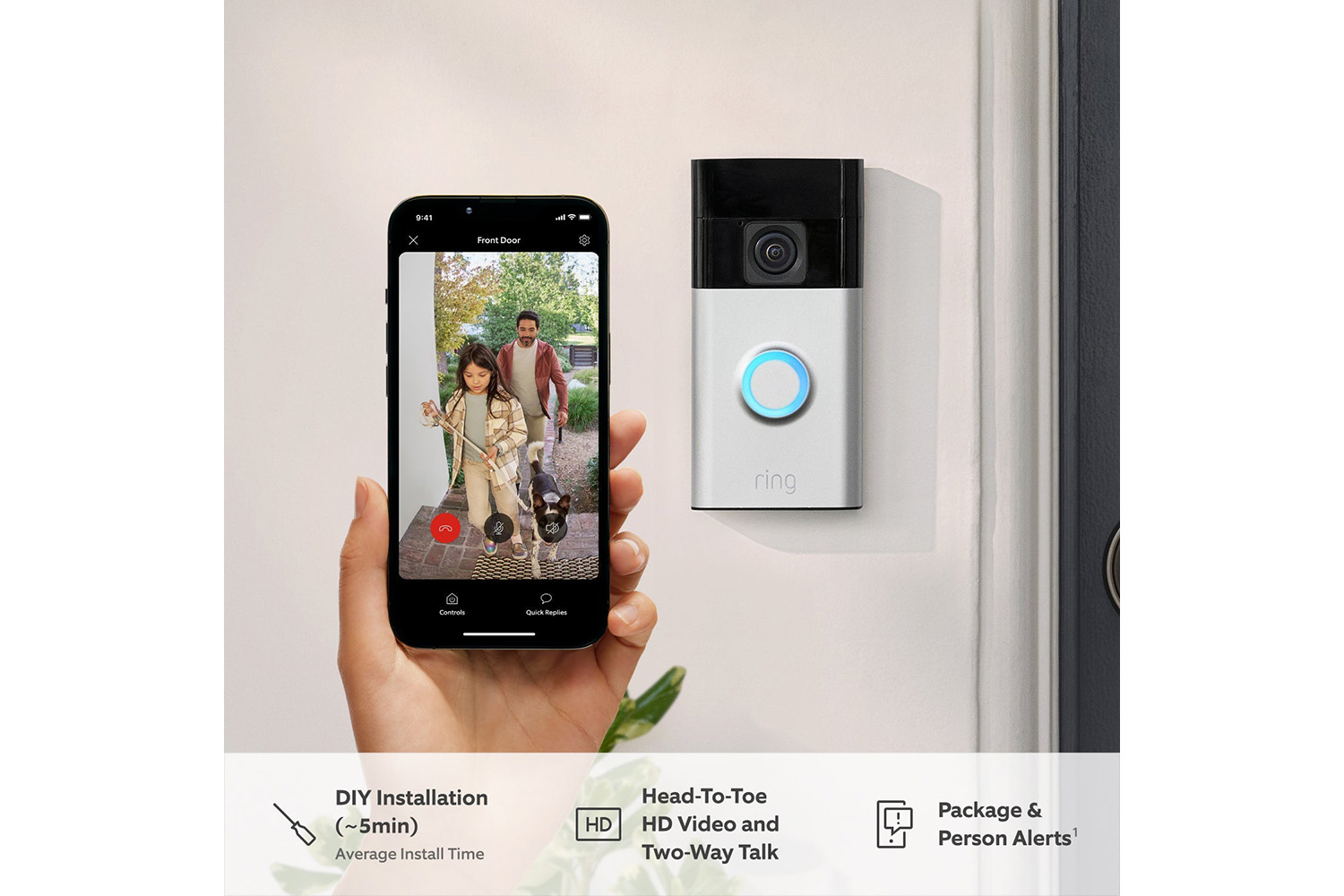 Ring Battery Video Doorbell | Satin Nickel