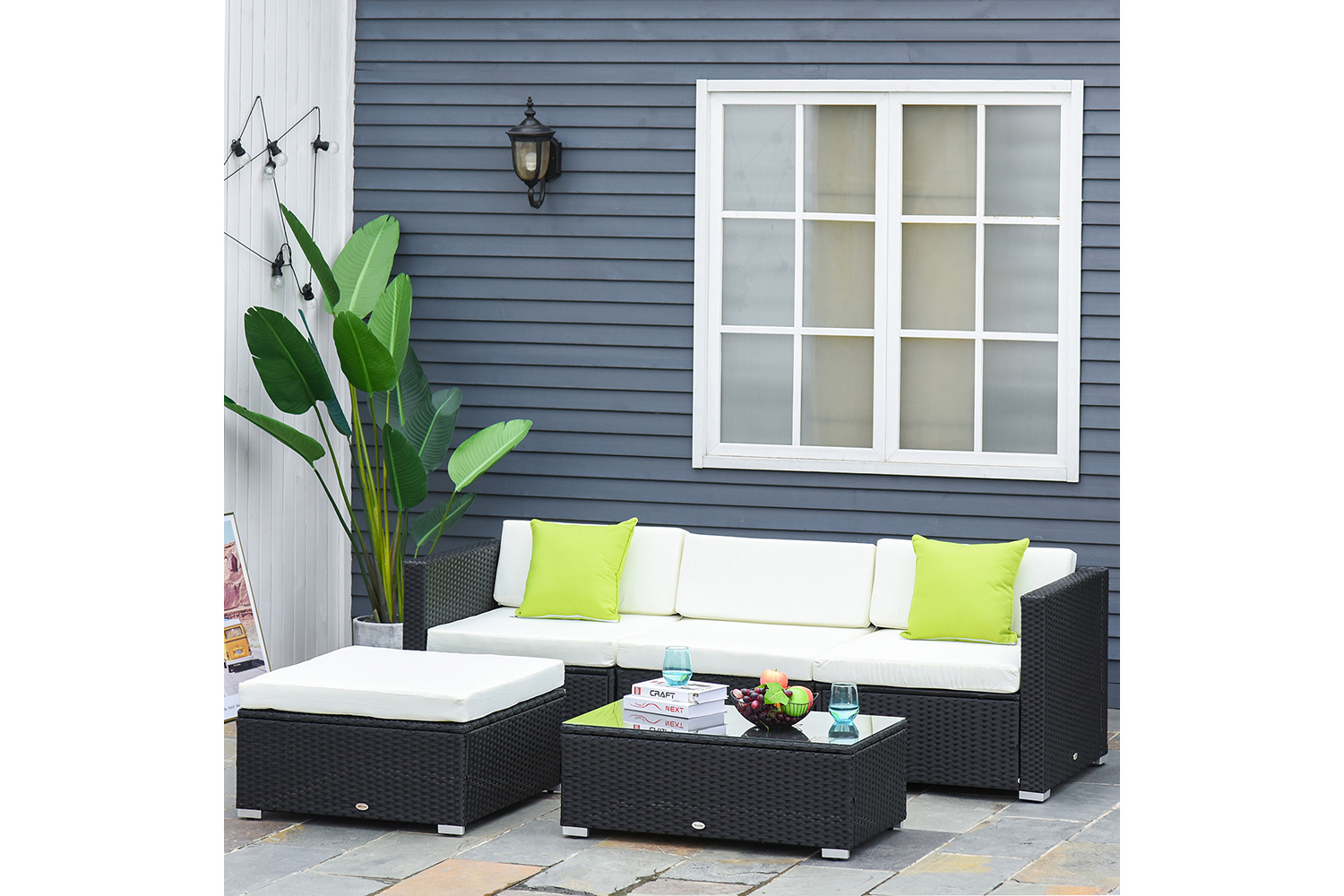 Outsunny Corner Sofa Set | Black