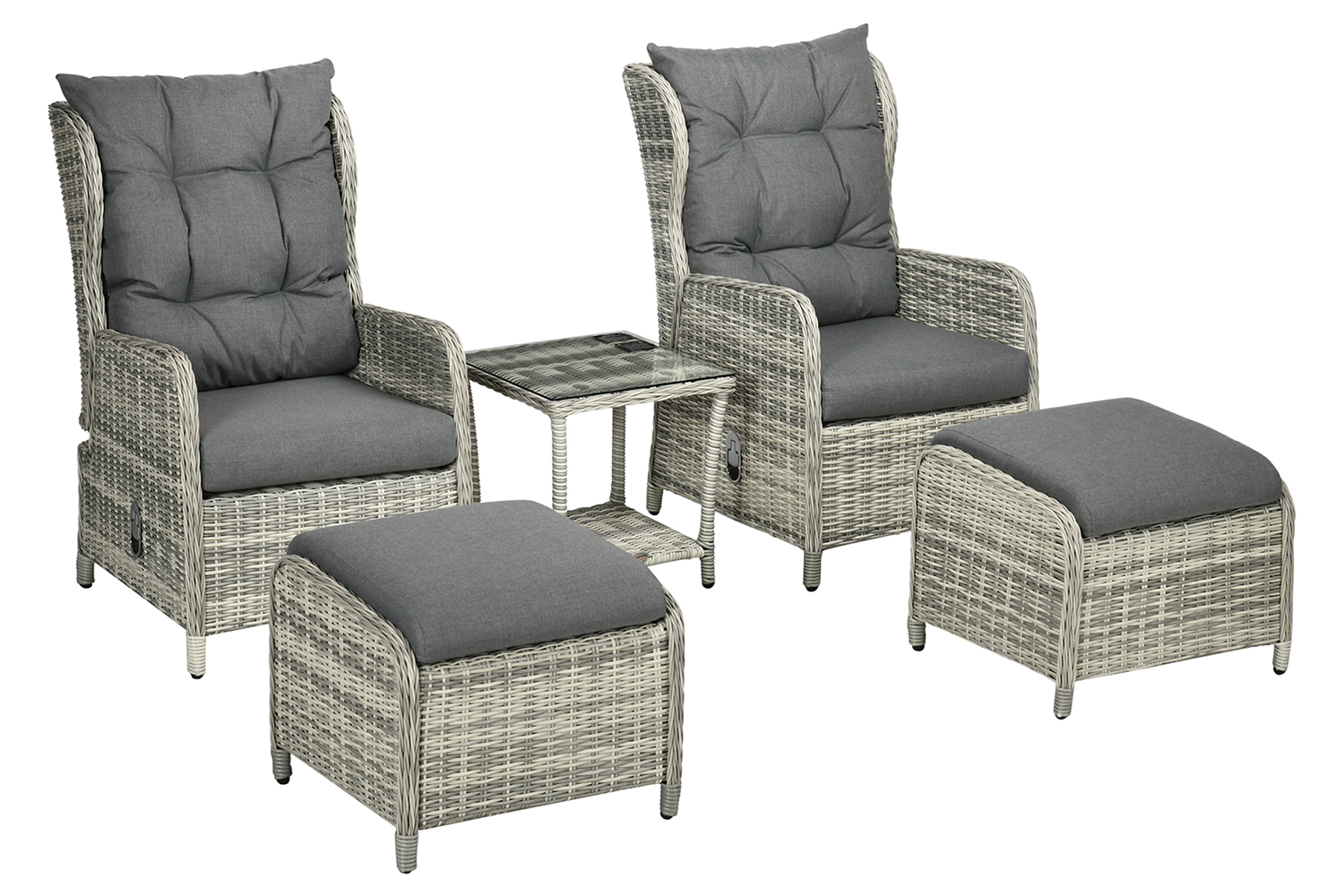 Outsunny PE Rattan Garden Furniture | Grey