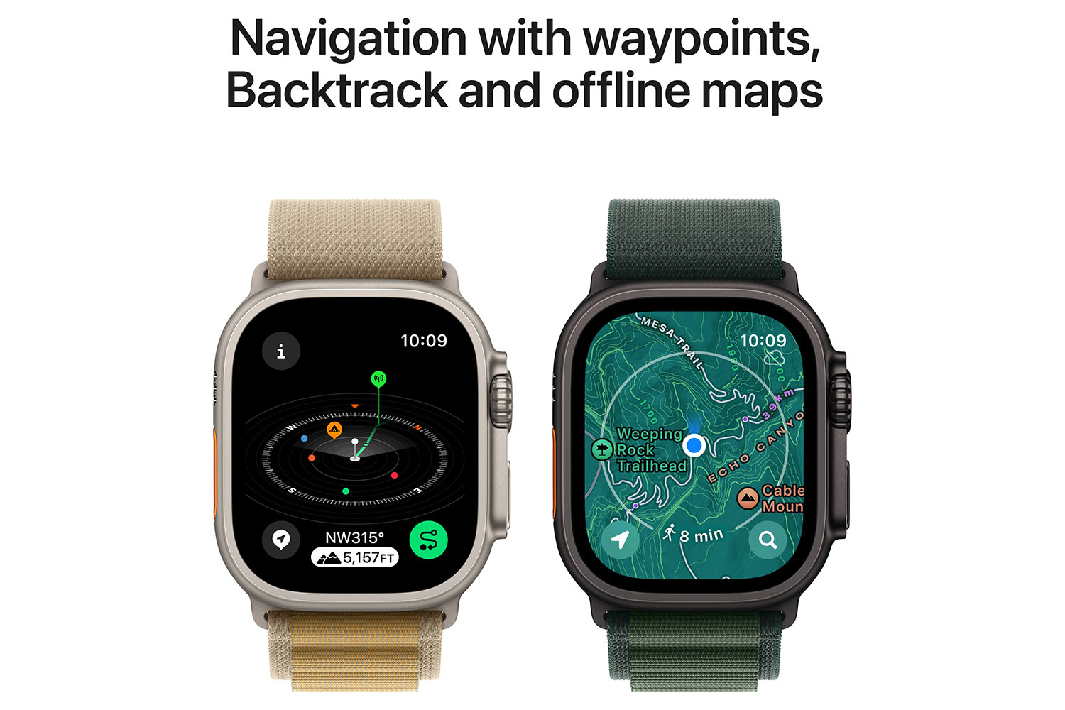 Apple Watch Ultra 2 GPS + Cellular | 49mm | Black Titanium Case with Dark Green Alpine Loop Small
