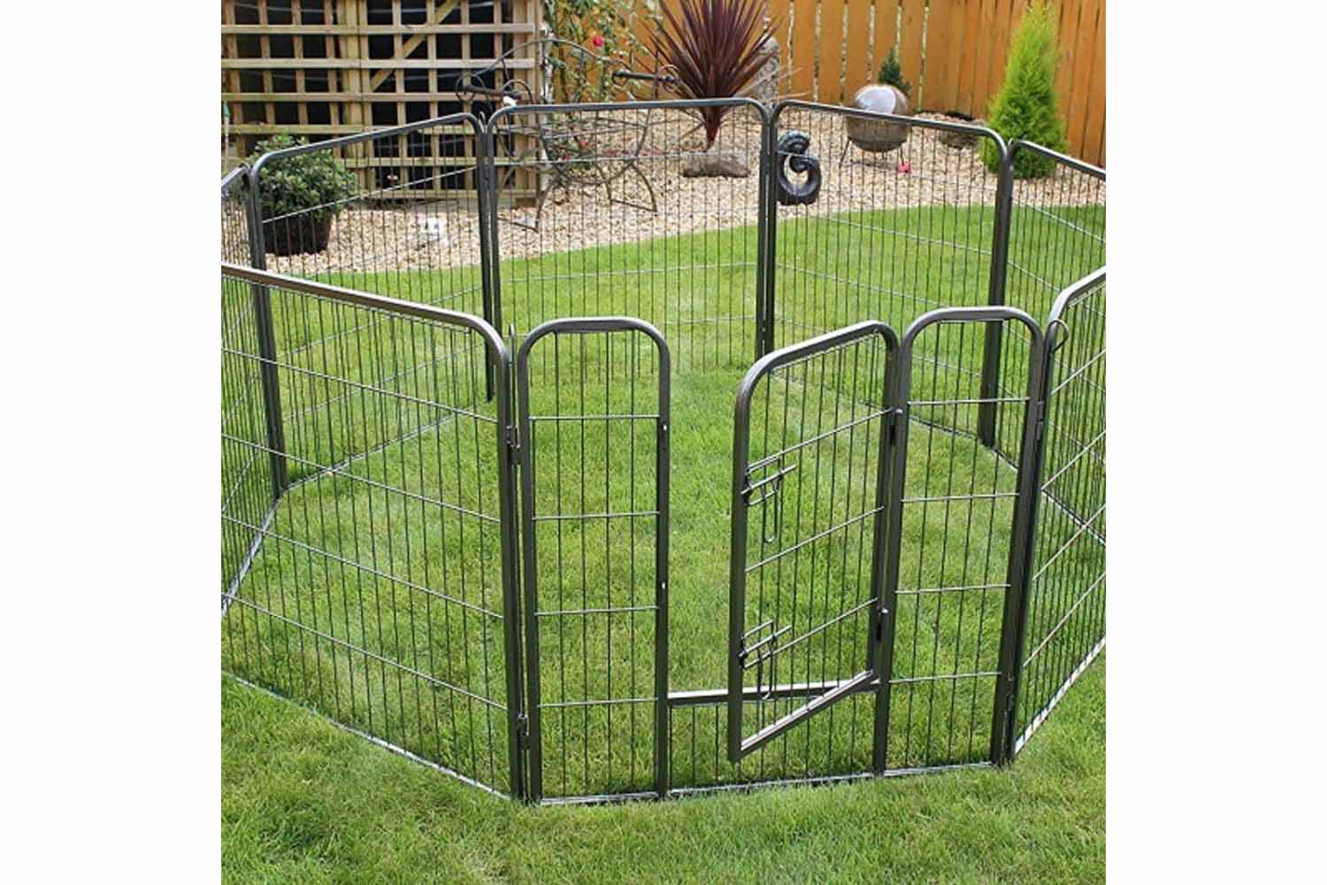 RayGar Heavy Duty 8 Panel Pet Enclosure | Medium | Grey