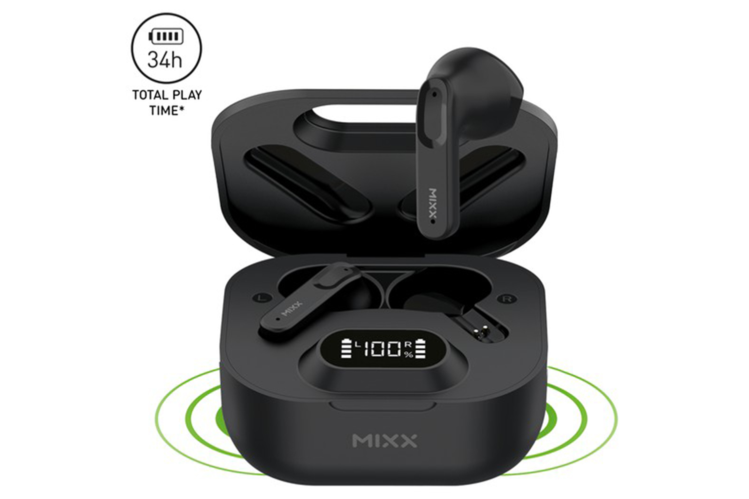 Mixx Streambuds Hybrid Charge 2 Wireless Earbuds | Black
