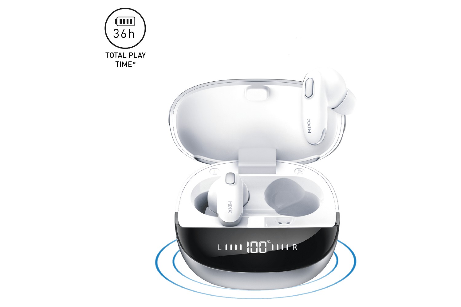 Mixx Streambuds Mini Charge 2 Wireless Earbuds | White