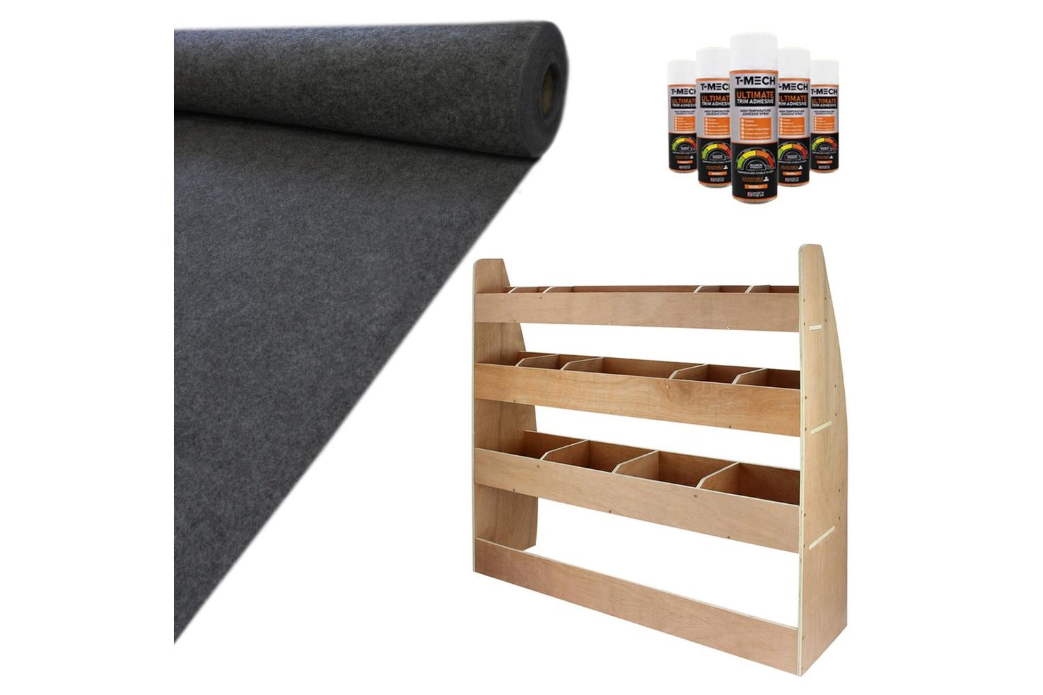 Monstershop 11sqm Anthracite Van Lining Glue & VW Caddy Rack