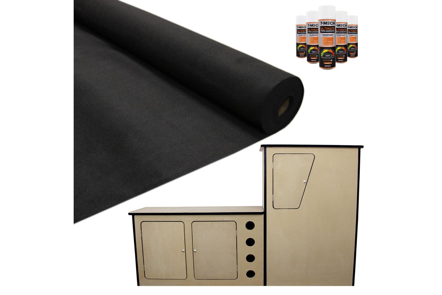 Monstershop 11sqm Van Lining & Glue With Camper Kitchen Carpet | Back