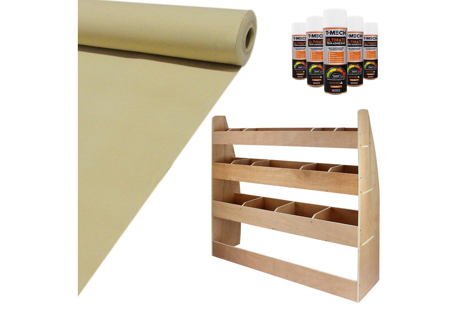 Monstershop 11m2 Wheat Van Lining and VW Caddy Racking Unit