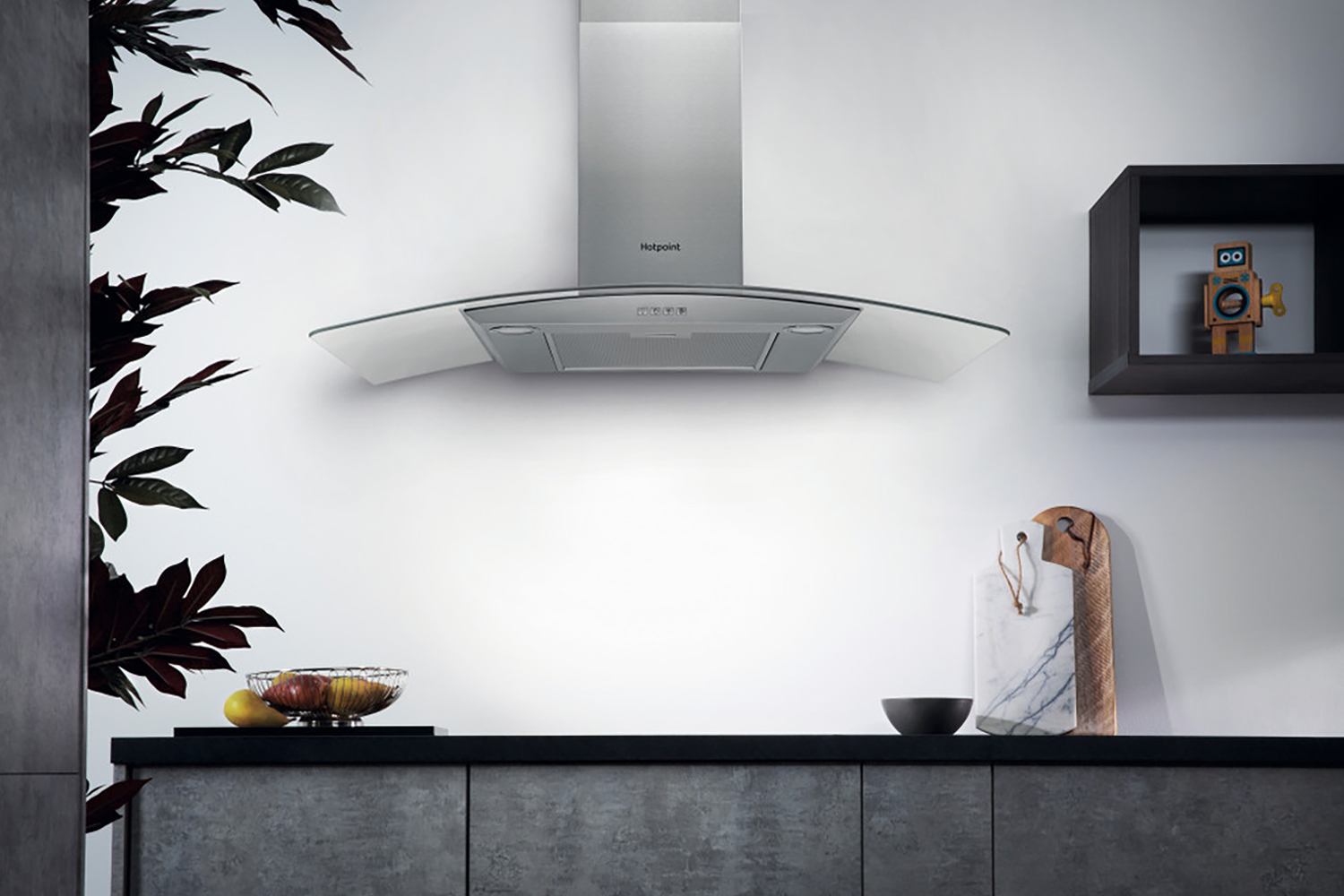 Hotpoint 90cm Wall Mounted Cooker Hood | PHGC9.4FLMX