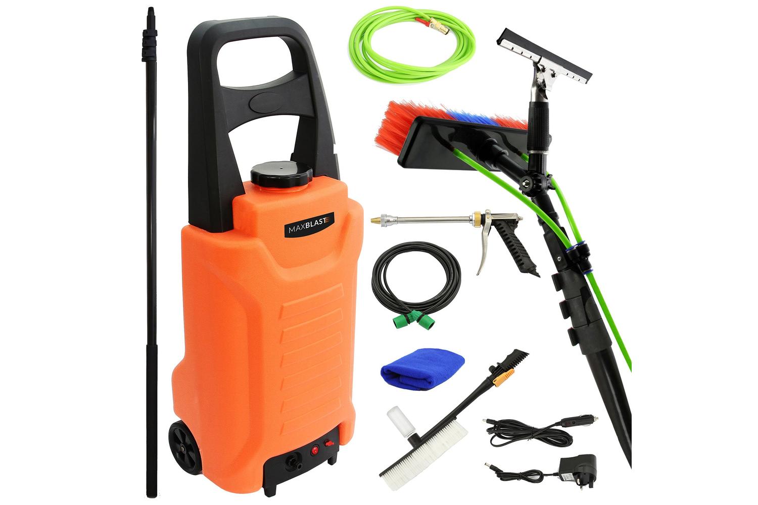 Monstershop 24ft Water Fed Cleaning Pole and 30L Water Trolley