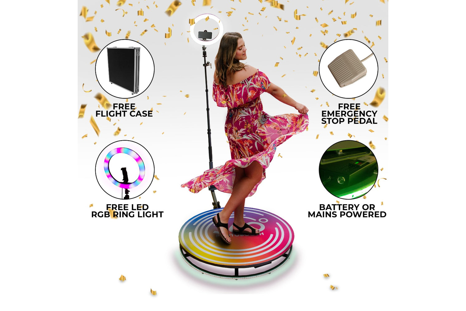 Monstershop 360 Photo Booth | Black | 80cm