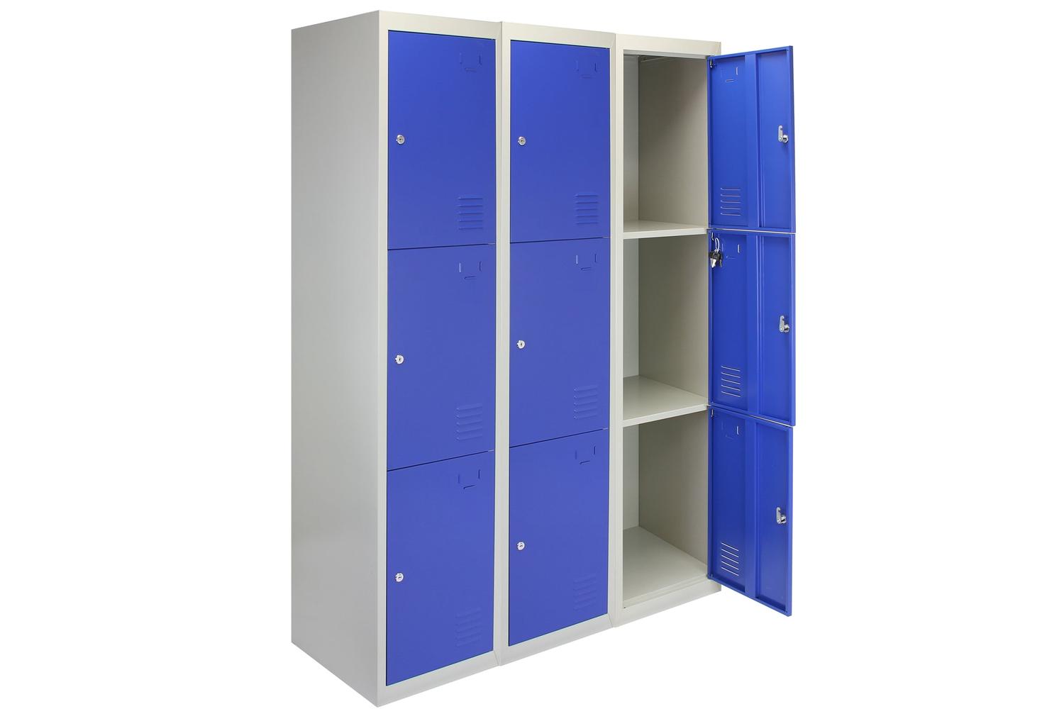 Monstershop 3 x Metal Storage Locker | Blue