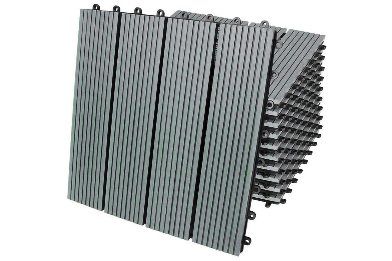 Monstershop 33 x Wpc Decking Floor Tiles | Grey